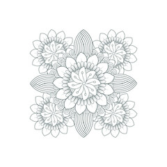 Hand Drawn Sketch for Adult Anti Stress, Fun and Relaxation. Abstract Flowers in Black Isolated on White Background.-vector