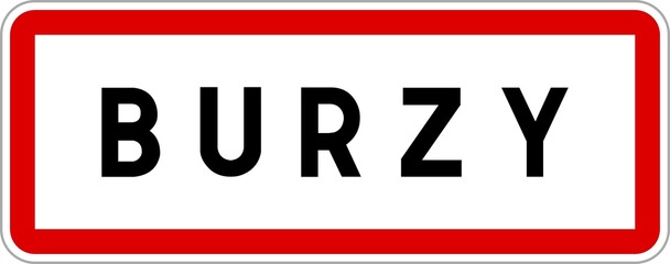 Panneau entrée ville agglomération Burzy / Town entrance sign Burzy