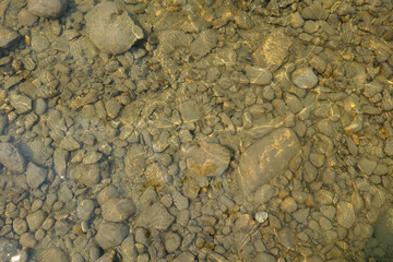 Stones on a river bed
