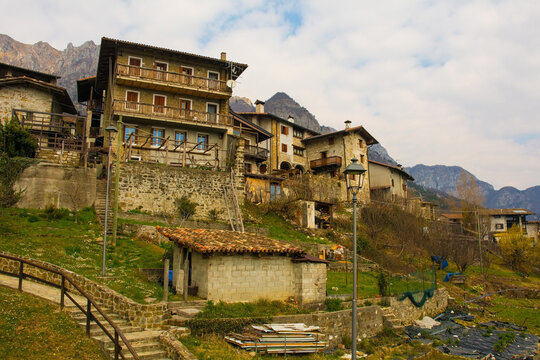 Poffabro, an historic medieval village in the Val Colvera valley in Pordenone province, Friuli-Venezia Giulia, north east Italy
