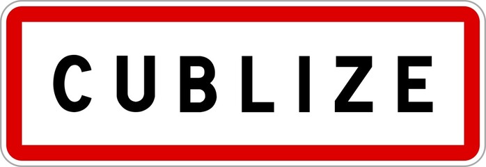 Panneau entrée ville agglomération Cublize / Town entrance sign Cublize