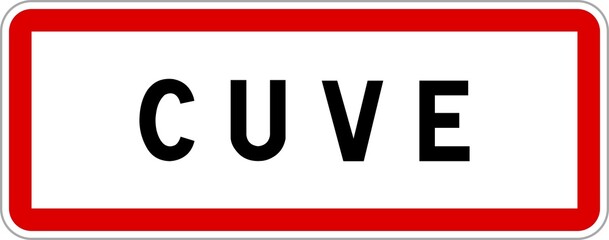 Panneau entrée ville agglomération Cuve / Town entrance sign Cuve