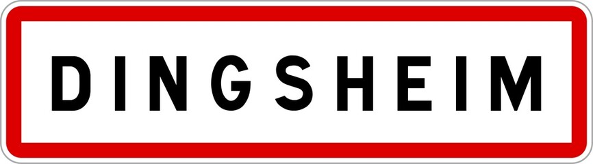 Panneau entrée ville agglomération Dingsheim / Town entrance sign Dingsheim
