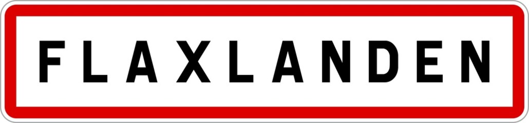 Panneau entrée ville agglomération Flaxlanden / Town entrance sign Flaxlanden