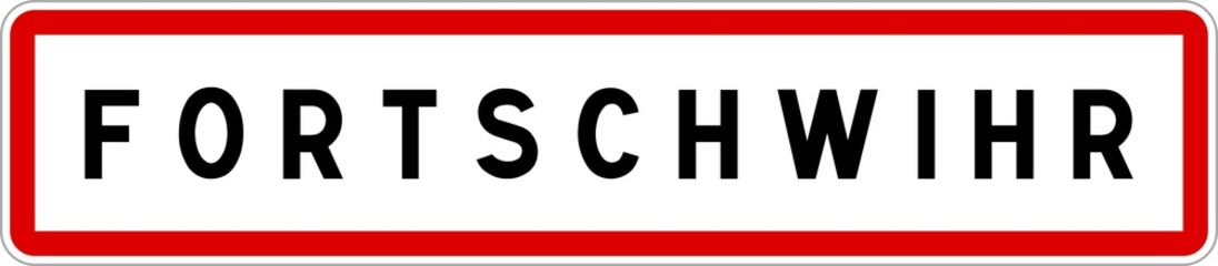 Panneau entrée ville agglomération Fortschwihr / Town entrance sign Fortschwihr