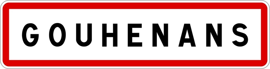 Panneau entrée ville agglomération Gouhenans / Town entrance sign Gouhenans