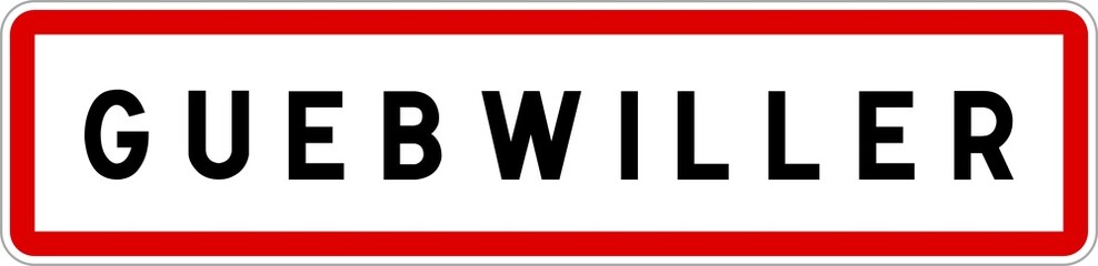 Panneau entrée ville agglomération Guebwiller / Town entrance sign Guebwiller