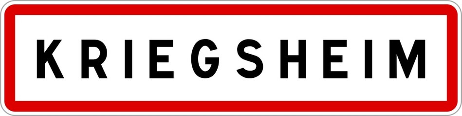 Panneau entrée ville agglomération Kriegsheim / Town entrance sign Kriegsheim