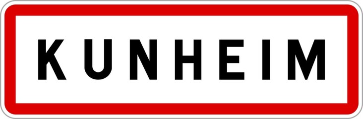 Panneau entrée ville agglomération Kunheim / Town entrance sign Kunheim