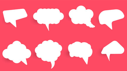 Speech bubble vector set. speech bubble chat icon collection set.blank white speech bubbles.