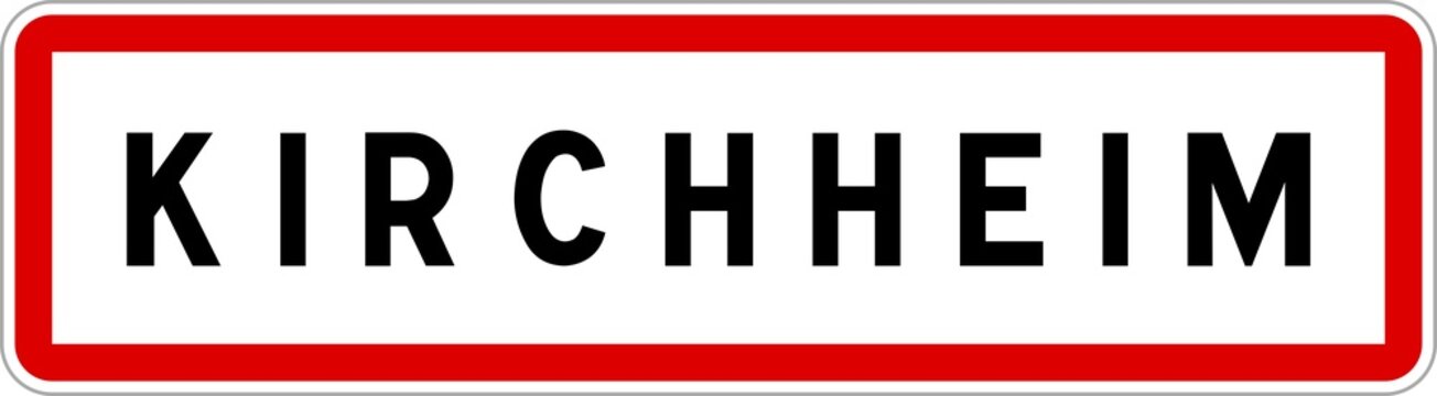 Panneau entrée ville agglomération Kirchheim / Town entrance sign Kirchheim