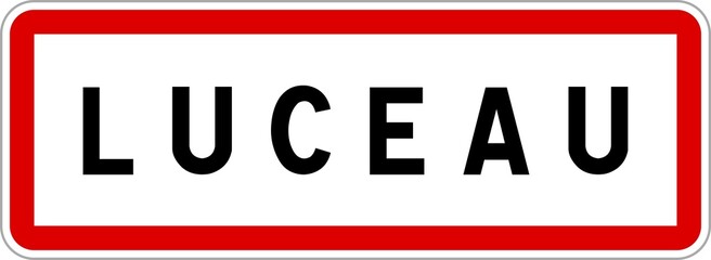 Panneau entrée ville agglomération Luceau / Town entrance sign Luceau