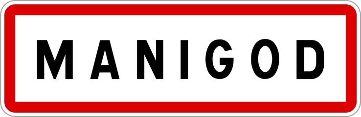 Panneau entrée ville agglomération Manigod / Town entrance sign Manigod