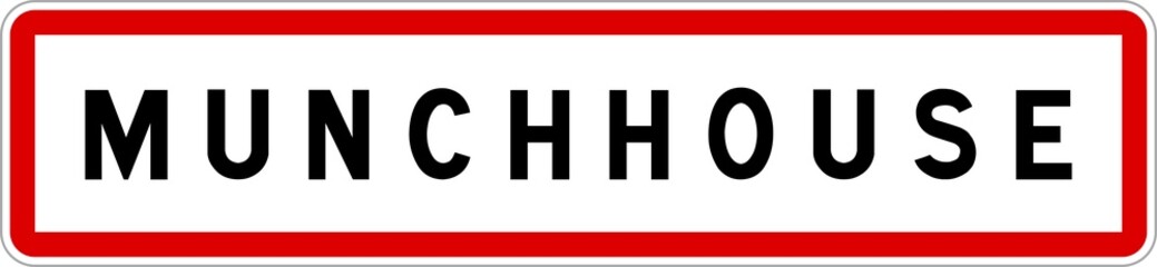 Panneau entrée ville agglomération Munchhouse / Town entrance sign Munchhouse