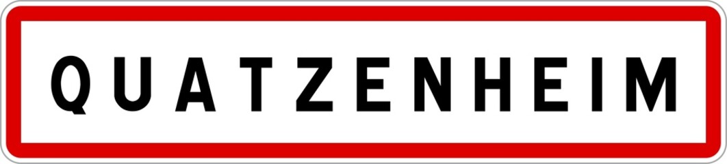 Panneau entrée ville agglomération Quatzenheim / Town entrance sign Quatzenheim