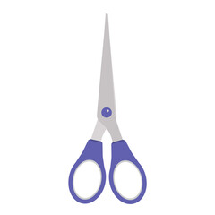 Scissors are closed,metal,insulated on a white background.Vector illustration.It can be used in textiles, in store designs for sewing,in the concentration camp.