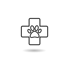 Veterinary clinic symbol icon with shadow