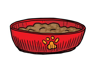 Pet bowl vector illustration isolated on white background