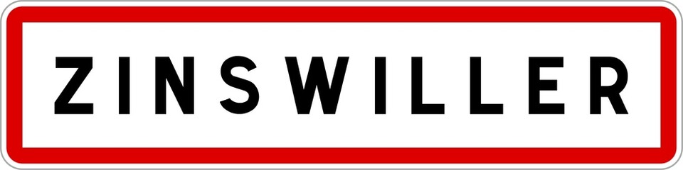 Panneau entrée ville agglomération Zinswiller / Town entrance sign Zinswiller