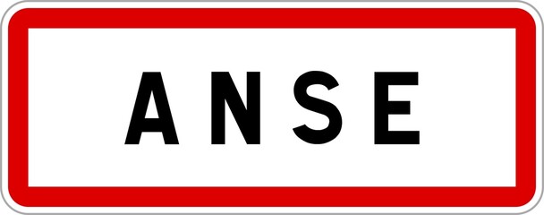 Panneau entrée ville agglomération Anse / Town entrance sign Anse