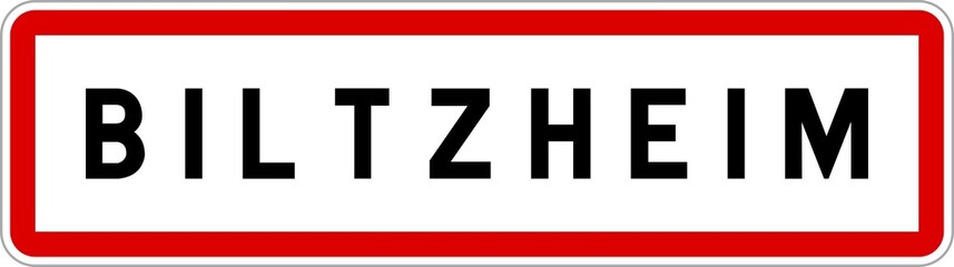Panneau entrée ville agglomération Biltzheim / Town entrance sign Biltzheim
