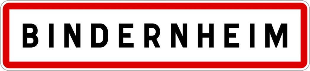 Panneau entrée ville agglomération Bindernheim / Town entrance sign Bindernheim