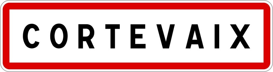 Panneau entrée ville agglomération Cortevaix / Town entrance sign Cortevaix