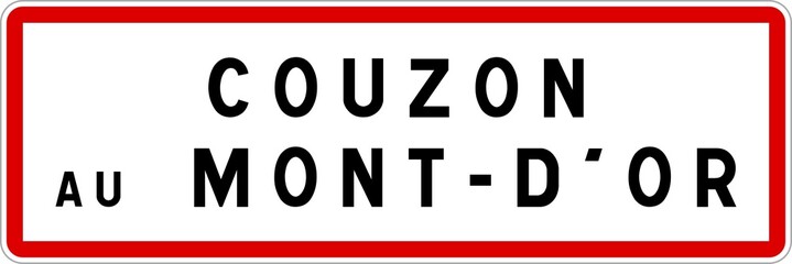 Panneau entrée ville agglomération Couzon-au-Mont-d'Or / Town entrance sign Couzon-au-Mont-d'Or