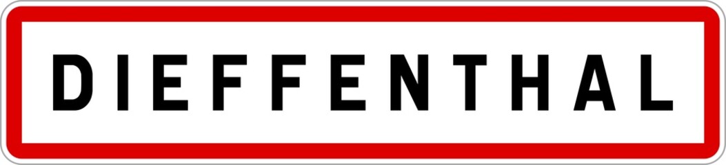 Panneau entrée ville agglomération Dieffenthal / Town entrance sign Dieffenthal
