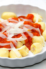 gnocchi with tomato sauce and parmesan cheese