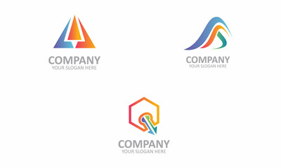 Modern AAQ Set Business Letter Logo Design