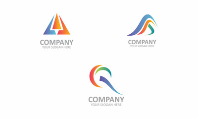 Fototapeta na wymiar Modern AAQ Set Business Letter Logo Design