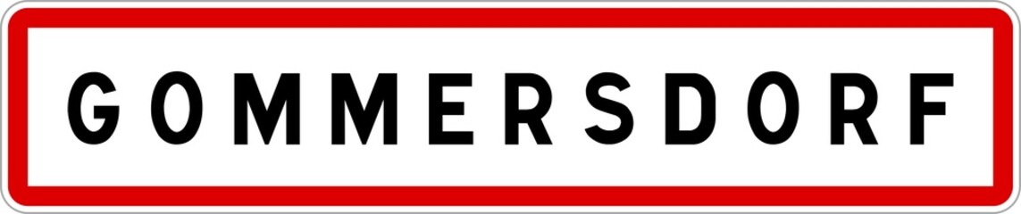 Panneau entrée ville agglomération Gommersdorf / Town entrance sign Gommersdorf