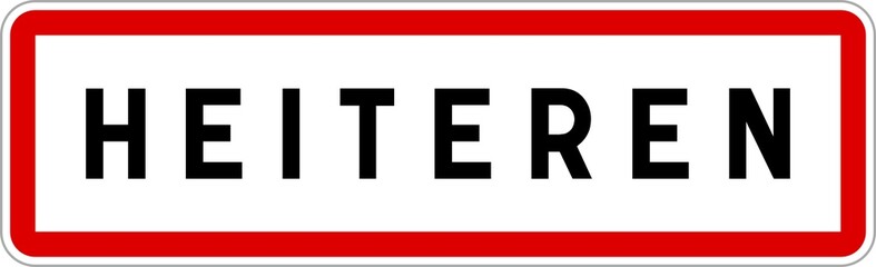 Obraz premium Panneau entrée ville agglomération Heiteren / Town entrance sign Heiteren