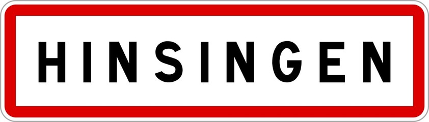 Panneau entrée ville agglomération Hinsingen / Town entrance sign Hinsingen