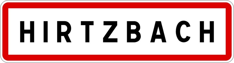 Panneau entrée ville agglomération Hirtzbach / Town entrance sign Hirtzbach