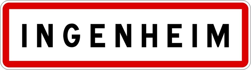 Panneau entrée ville agglomération Ingenheim / Town entrance sign Ingenheim