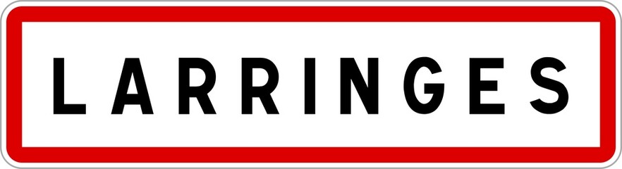 Panneau entrée ville agglomération Larringes / Town entrance sign Larringes