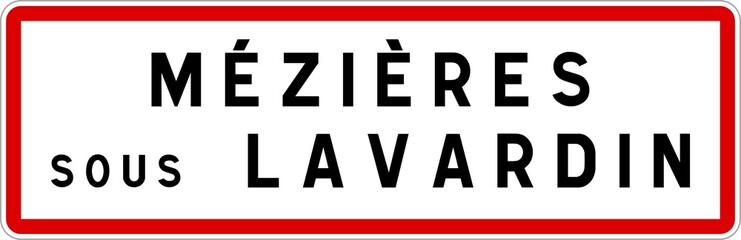 Panneau entrée ville agglomération Mézières-sous-Lavardin / Town entrance sign Mézières-sous-Lavardin