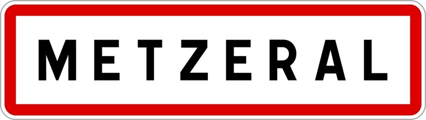 Panneau entrée ville agglomération Metzeral / Town entrance sign Metzeral