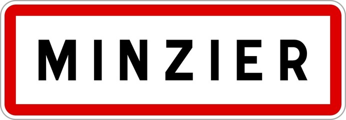 Panneau entrée ville agglomération Minzier / Town entrance sign Minzier