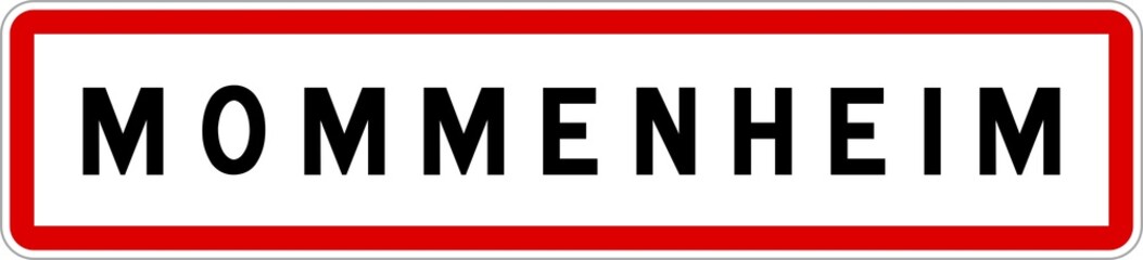 Panneau entrée ville agglomération Mommenheim / Town entrance sign Mommenheim