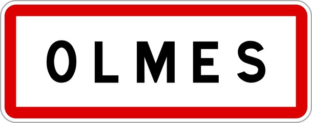 Panneau entrée ville agglomération Olmes / Town entrance sign Olmes