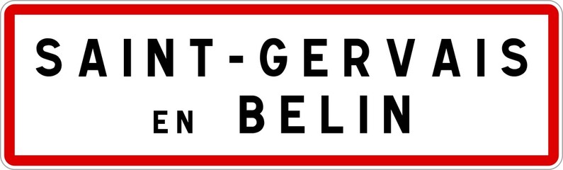 Panneau entrée ville agglomération Saint-Gervais-en-Belin / Town entrance sign Saint-Gervais-en-Belin