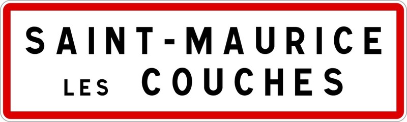Panneau entrée ville agglomération Saint-Maurice-lès-Couches / Town entrance sign Saint-Maurice-lès-Couches