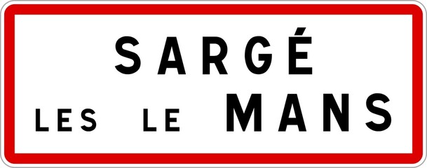 Panneau entrée ville agglomération Sargé-lès-le-Mans / Town entrance sign Sargé-lès-le-Mans