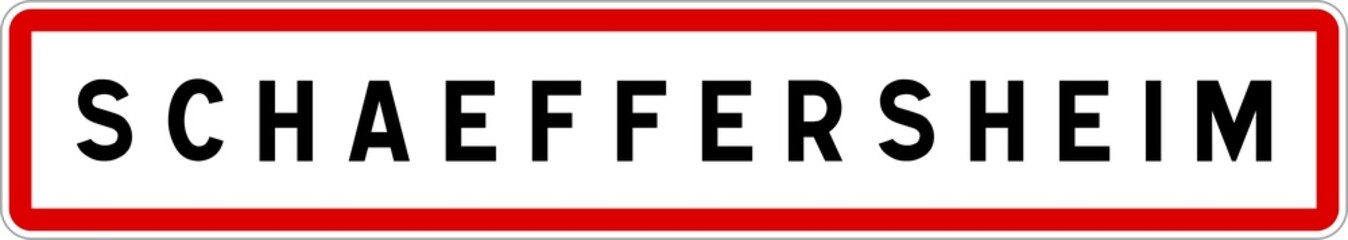 Obraz premium Panneau entrée ville agglomération Schaeffersheim / Town entrance sign Schaeffersheim