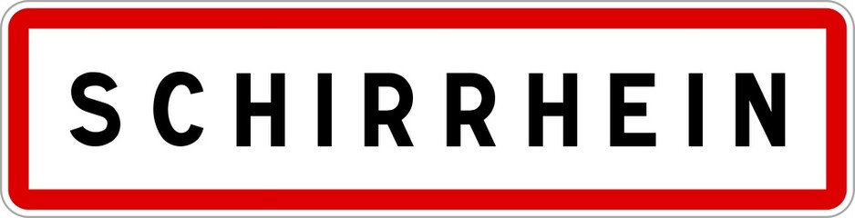 Obraz premium Panneau entrée ville agglomération Schirrhein / Town entrance sign Schirrhein