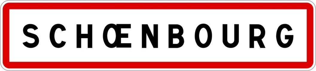 Panneau entrée ville agglomération Schœnbourg / Town entrance sign Schœnbourg