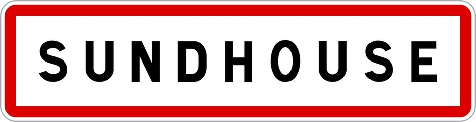 Panneau entrée ville agglomération Sundhouse / Town entrance sign Sundhouse